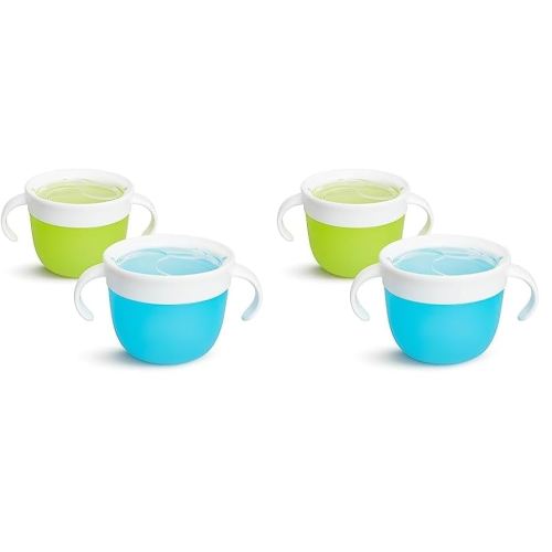 Munchkin® Snack™ Catcher Toddler Snack Cups, 4 Pack, Blue/Green