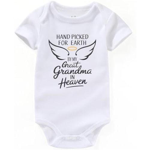 Hand Picked for Earth by My Great Grandparents in Heaven Unisex Baby Bodysuit - White - Newborn, Toddler
