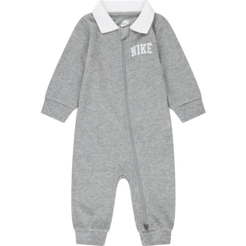 Baby Sportswear Polo Cotton Romper, Dark Grey Heather