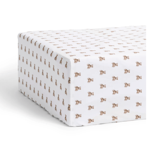 Luxe Premium Percale Crib Sheet in Teddy Tales