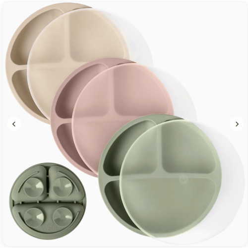 Silicone Suction Plates with Lids | WeeSprout