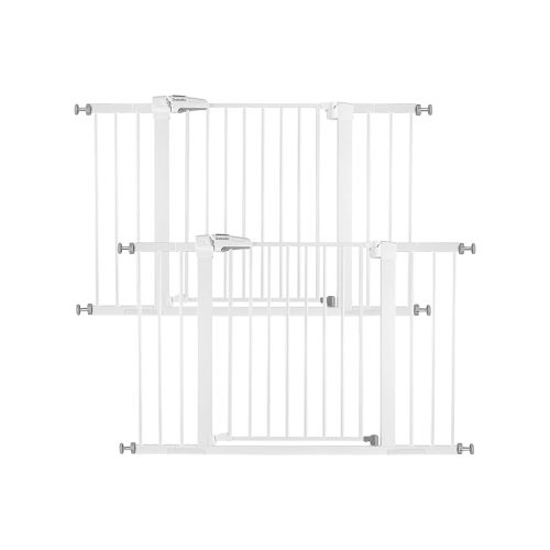 Babelio Baby Gate, 29-48 Inch Auto Close Pet Gate, Easy Install Pressure-Mounted Safety Gate, Extra Wide Pet Gate for Stairs and Doorways, 2 Pack White