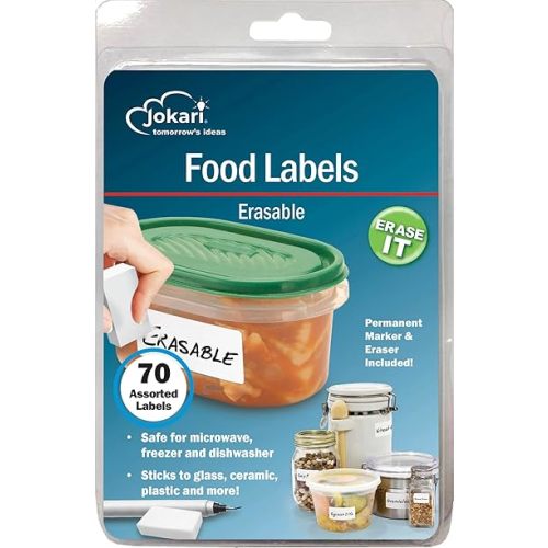 Jokari Label Once Erasable Food Labels with Markers