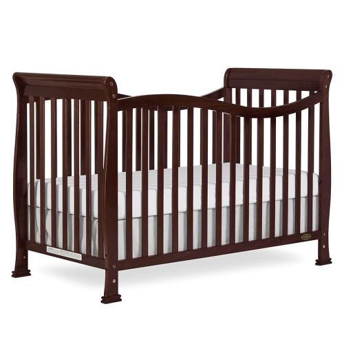 Dream On Me Violet 7-in-1 Convertible Full-Size Baby Crib with Toddler, Day & Full Bed Conversion in Espresso, GreenGuard Gold & JPMA, 4 Mattress Heights, Sustainable Pinewood