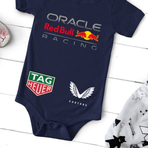 Personalised F1 RedBull Babygrow Formula One Baby Clothes Red Bull F1 Grand Prix Bodysuit