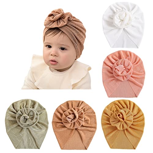 Huixiang Newborn Baby Hospital Hat Soft Cotton Toddler Kids Girl Head Wrap with Big Bow Cap