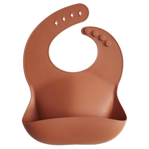 Silicone Baby Bib (Clay) – Mushie