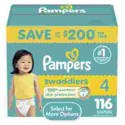 Pampers Swaddlers Baby Diapers Size 4, 116 Count (Select for More Options)