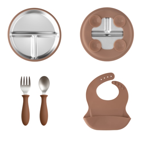 Stainless Steel Toddler Feeding Set 12+ Months- Mocha Mousse
