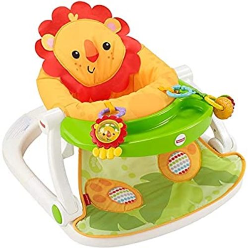 Fisher-Price Sit-Me-Up Floor Seat with Tray [Amazon Exclusive] - Lion - Frustration-Free Packaging