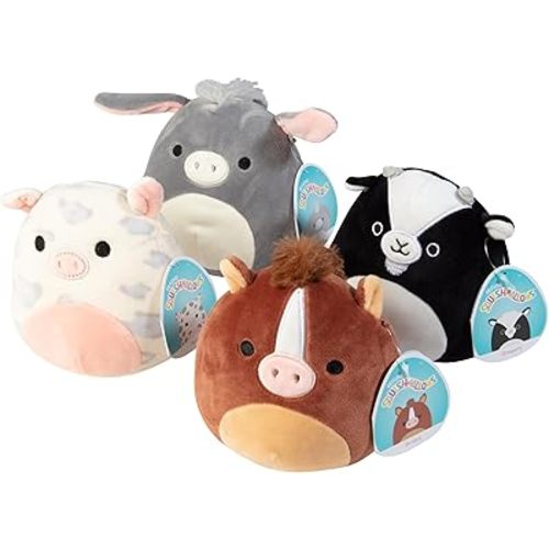 Squishmallow 5-Inch Farm 4-Pack - Official Jazwares Plush - Jason Donkey, Rosie Pig, Brisby Horse, Gregory Goat - Cute Soft Collectible Stuffed Animal Toys - Gift for Kids, Girls, Boys