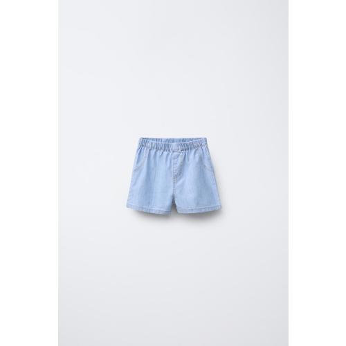 FLUID DENIM SHORTS - Light blue | ZARA United States