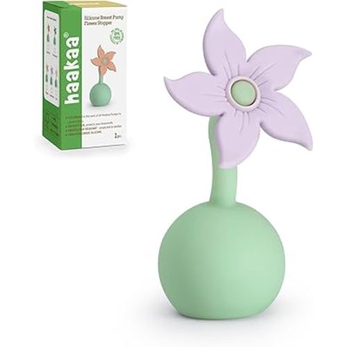 haakaa Manual Breast Pump Flower Stopper (Lavender) - Made of Premium Silicone, BPA Free, Compatible with All haakaa Breast Pumps