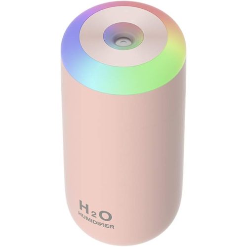 Mini Humidifier, 350ml Baby Humidifier for bedroom, Cool Mist Humidifier Baby, LED Humidifiers with Night Light, Desk humidifier, USB Humidifier, Portable humidifier (Pink)