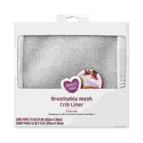 Parent's Choice Breathable Mesh Crib Liner for Full-Size Cribs, Gray