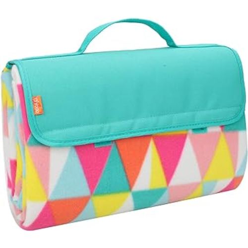yodo Outdoor Picnic Blanket Water-Resistant for Camping Hiking Festivals, Colorful Triangle