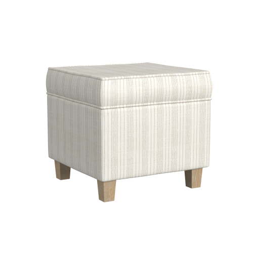HomePop Square Storage Ottoman, Marigold Pinstripe