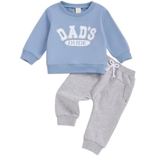 Madjtlqy Toddler Baby Boy Fall Clothes Long Sleeve Crewneck Sweatshirt Top Casual Pants Set Cute Infant Winter Outfits