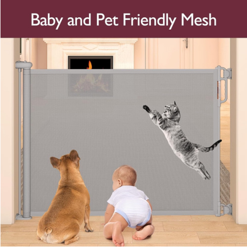 Retractable Mesh Baby Gate for Stairs, 41" Tall, Extends to 71" Wide