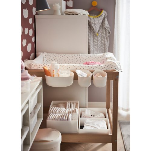 SNIGLAR Changing table - beech/white 28 3/8x20 7/8 "