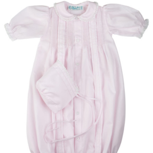 Girls Pintuck & Lace Take Me Home Gown and Hat | Feltman Brothers