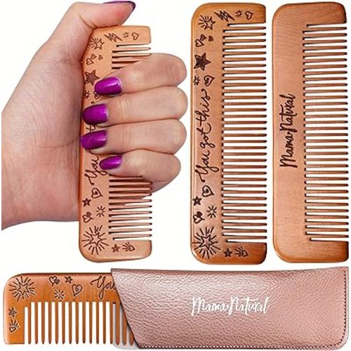 Mama Natural Birthing Comb for Labor Pain Relief | Wood Comb for Women - Labor Essentials, Pregnancy Contraction, and Postpartum Support | Reusable, Giftable, Acupressure Relief Tool