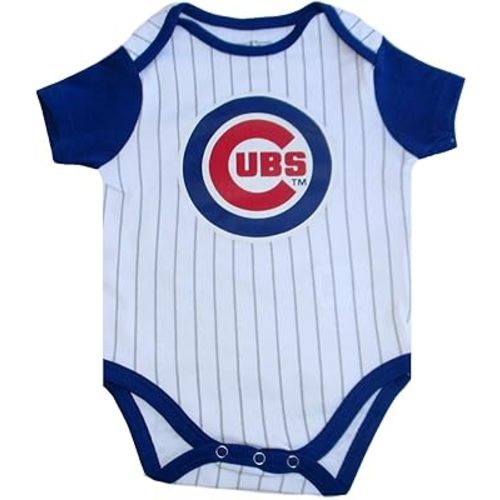 VF Chicago Cubs Pinstripe Team Logo Infant Creeper Bodysuit - White