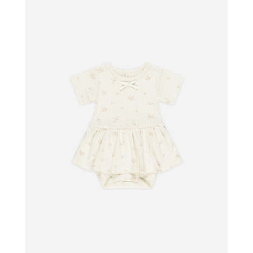 Pointelle Skirted Bodysuit || Pink Ditsy