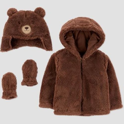 Carter's Just One You® Baby Boys' Bear Jacket Set - Brown 0-3m