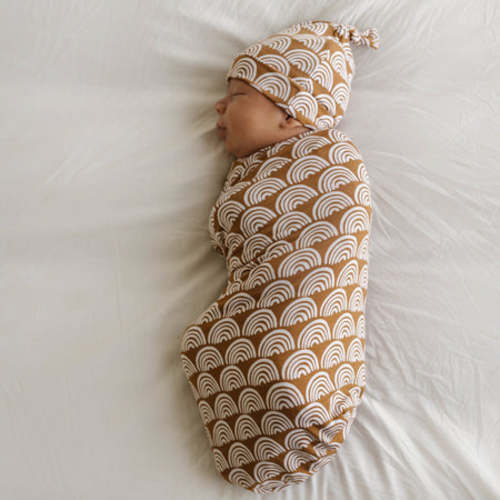 Rust Rainbows Swaddle & Hat Set