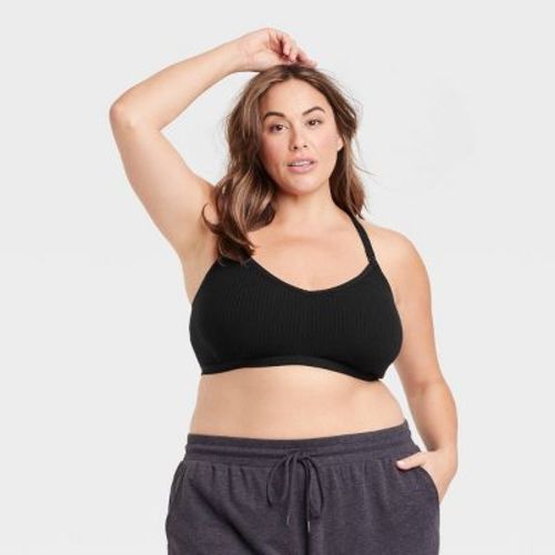 Women's Unlined Nursing Bralette - Auden™ Black M: Racerback, Pullover, One-handed Cup Release, Medium, Maternity