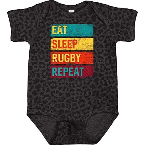 inktastic Rugby Player Eat Sleep Rugby Repeat Baby Bodysuit