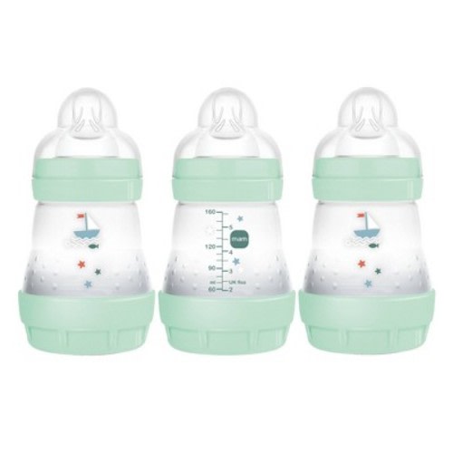 MAM Easy Start Anti-Colic Baby Bottle - Mint - 5oz/3pk