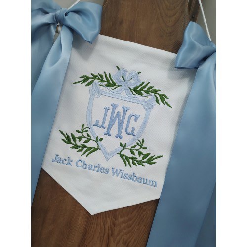 Embroidered Baby banner, newborn, birth announcement, hospital banner, bassinet banner, new baby, welcome baby, baby gift