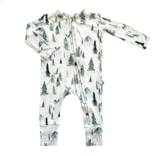 Zipper Romper - Green Forest