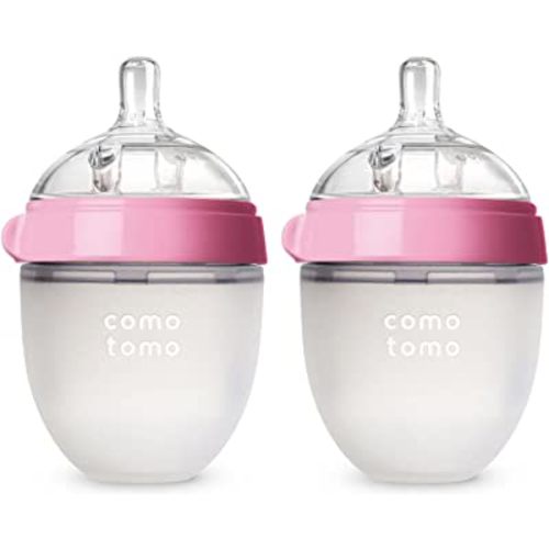 Comotomo Baby Bottle, Pink, 5 Ounce, 2 Count (Pack of 1)
