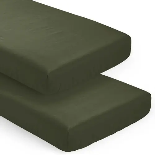 Sweet Jojo Designs Solid Dark Green Gender Nuetral Boy Girl Baby Fitted Crib Sheet Set Nursery Soft Infant Newborn Fits Standard Mattress Toddler Bed Hunter Forest Olive for Rustic Deer Woodland Camo