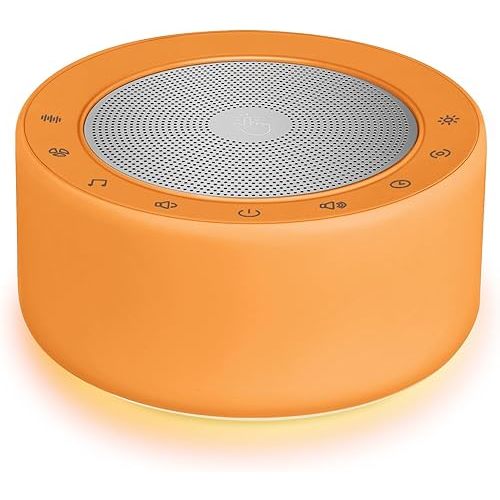 Nursery Lamp with Sound Machine, Mood Lighting, 7 Colors Night Light, 30 Soothing Sounds, White Noises for Baby, Adults. Timer, Plug in, Memory Function, Touch Control