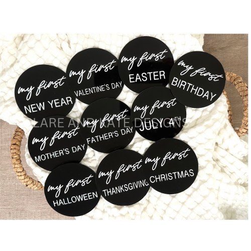 My First Acrylic Milestones Marker,Baby's First Holidays,Special Occasion Milestone Disc,Baby Shower Gift, My First Christmas
