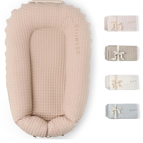 Organic Cover Deluxe+ for Docks • 100% Cotton Premium Quality Oeko-TEX Standard • Pure Breathable Replacement Soft Cover with Embroidery • Deluxe Plus • Cover Only • (Lilac waffle)
