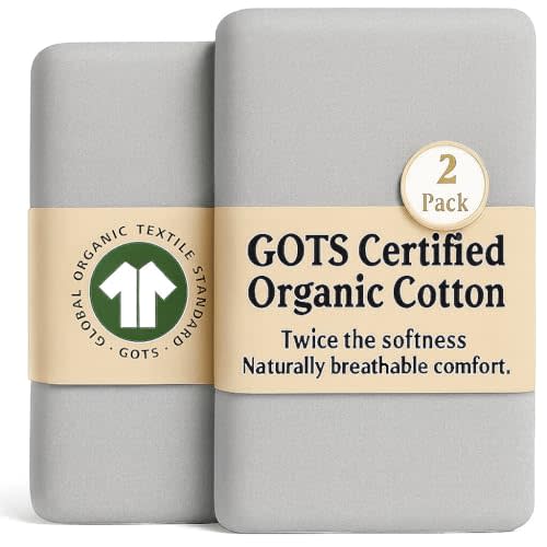 SNOO Compatible GOTS Organic Bassinet Sheets - Aegean Heritage Turkish Cotton 200 GSM - Feel The Quality at First Touch - Halo Bassinet / 100% Cotton SNOO Smart Sleeper Mattress (2 Pack) Boy & Girl