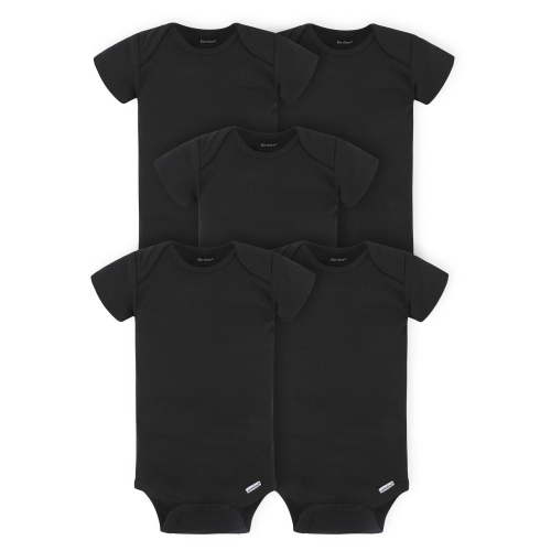 Gerber Baby Girl or Boy Gender Neutral Onesies Brand Cotton Rib Bodysuits, 5-Pack