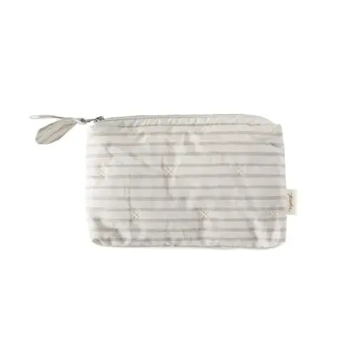 On The Go Mini Pouch- Stripes Away Pebble Grey