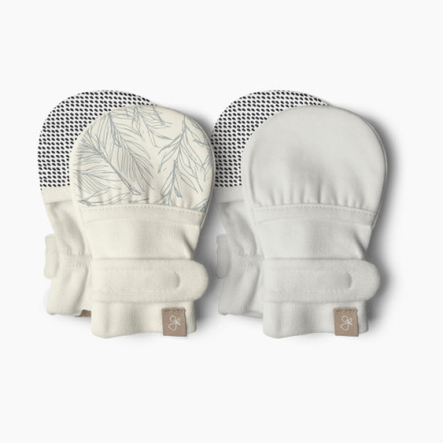 Goumi Kids Stay on Baby Mitts (2 Pack) - Coastal + Cloud, 0-3 M