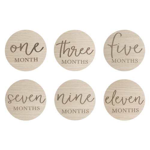 Little Pear By Pearhead Wooden Monthly Milestone Double-Sided Photo Cards, for Boy or Girl, One Size