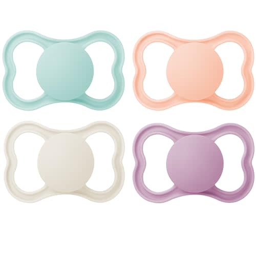 MAM Air Matte Pacifiers, for Sensitive Skin, 6+ Months, Best Pacifier for Breastfed Babies, Girl Pacifiers, 6-16, 4 Count