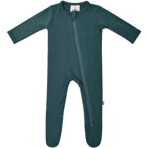 KYTE BABY Unisex Zipper Closure Footies, Rayon Made From Bamboo, 0-24 Months - 3-6 Months - Emerald