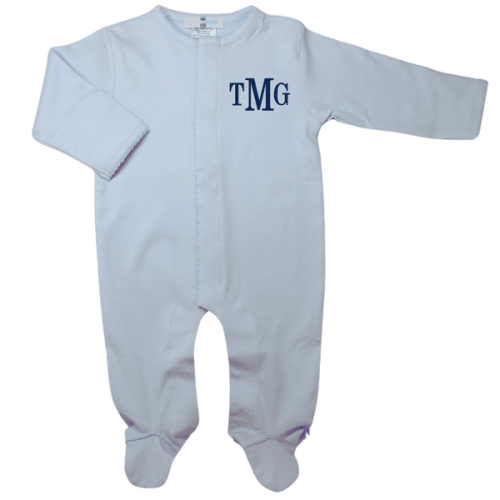 Baby Loren Boys Blue Footie Sleeper Pima Cotton