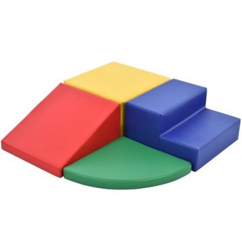 Toddler Indoor Climb and Crawl Activity Playset, Soft Foam Building Blocks with Slide Ramp, Safe Lightweight Play Structure for Baby Motor Skills