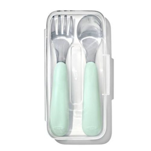 OXO 2pc Tot Stainless Steel On the Go Fork and Spoon Set - Opal
